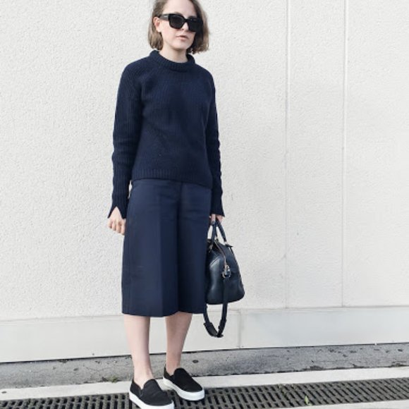 Phillip Lim Navy Wide Legs Crop Pants Casual Culottes - Picture 3 of 3